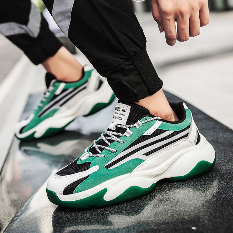 2020年最新爆款高端PU吸膜底组合老爹鞋